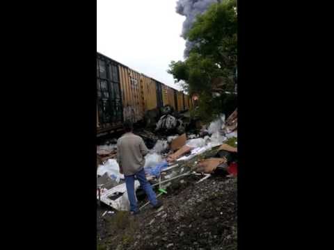 #3 ORIGINAL EXCLUSIVE video of Baltimore, MD train & truck accident and explosion