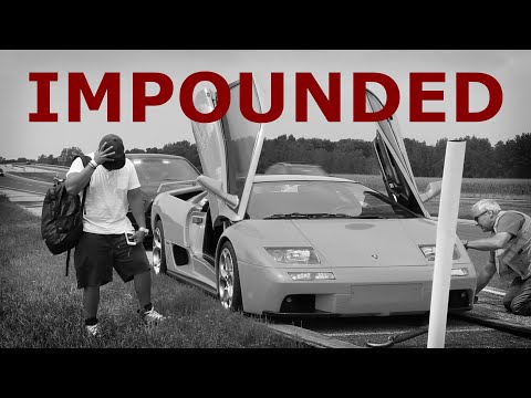 Lamborghini impounded by police on MotorCity Gumball Rally
