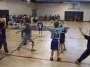 Mahala playing basketball