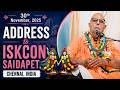 20251130 Addressing to ISKCON Saidapet in Chennai, India #JayapatakaSwamiArchives