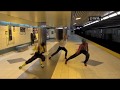 Phil dancing on the subway!