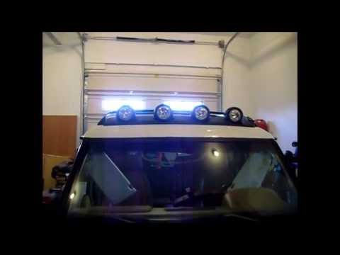 land rover discovery 300tdi with r380 jeep liberty renegade roof light bar install installation