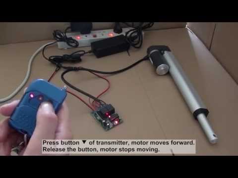 actuator - The video shows how to control the ac power linear actuator motor using ordinary 2-channel rf remote transmitter & receiver. It works with momentary and latc...