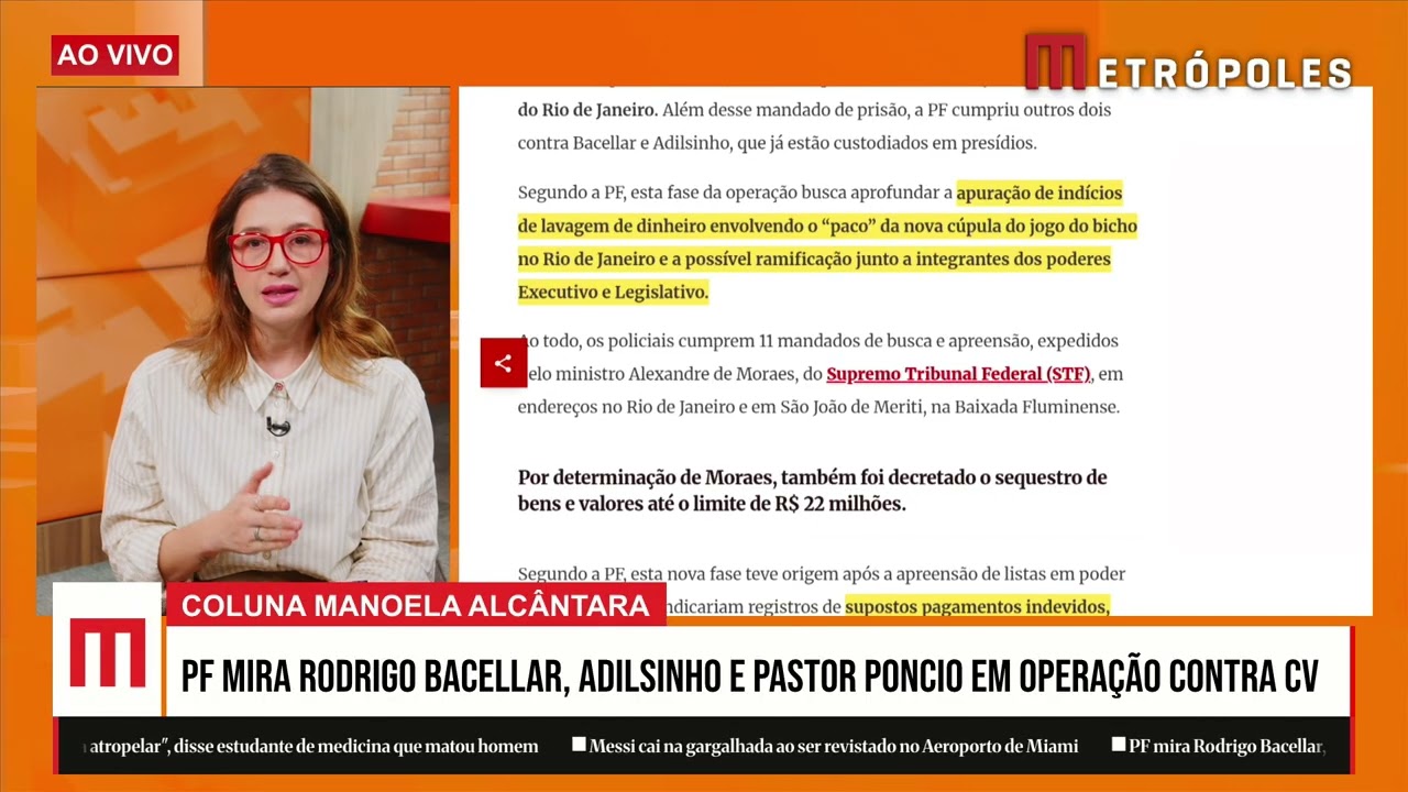 PF mira Rodrigo Bacellar, Adilsinho e pastor Márcio Poncio em operação contra CV