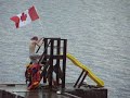 Josh goes for a dip in the lake