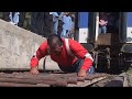 A man has successfully managed to pull a train along a railway line using nothing but his body strength. . Report by Emily Wither. Like us on Facebook at www.facebook.com and follow us on Twitter at twitter.com