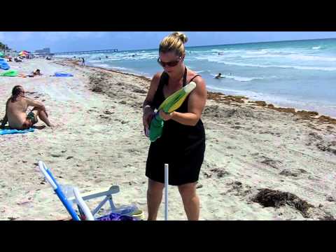 how to properly install a beach umbrella