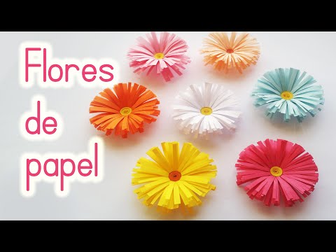 Flores de Papel - Manualidades con papel: Flores de Papel (Margaritas) Fácil y Rápido Un vídeo más de manualidades fáciles: Cómo hacer flores de papel (margaritas). Se se hace...