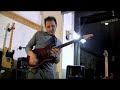 william jamming to some backing tracks playing a jacaranda (www.jacaranda.it) guitar and a masotti m-1 (www.masottiamps.com) head in the jacaranda showroom, milan, italy.