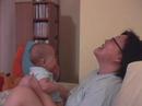 Caleb is laughing!