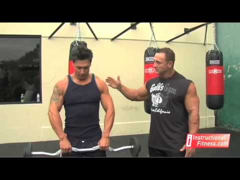 upright - http://www.instructionalfitness.com Personal fitness trainer Joe Tong teaches the proper way to do barbell upright rows and wide grip upright rows. If you ha...