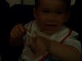 very funny kid doing hair with ice cream