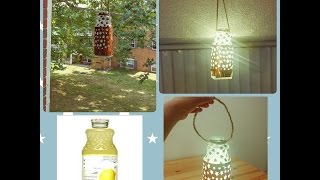 Reusing Glass Bottles for Hanging Lamp