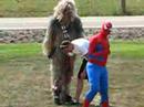 Spider-Man and Chewbacca try to lure Pearl into a good old fashioned pantsing.