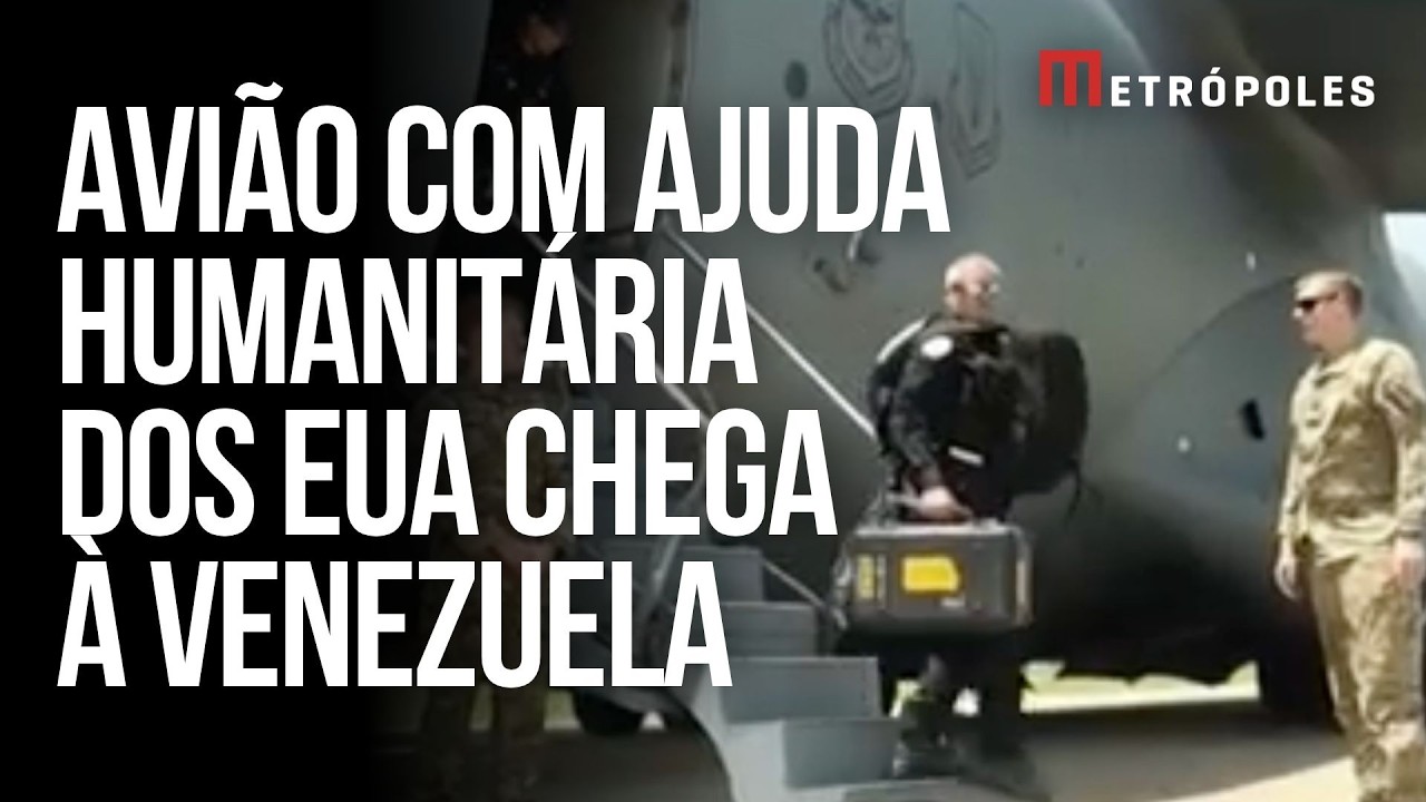 Avião com ajuda humanitária dos Estados Unidos chega à Venezuela