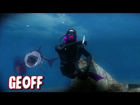 Let's - The Lads and Geoff play some sort of man\shark underwater murder simulator. Shark lovers will probably only enjoy the man on man action.
