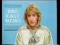 end of bbc news at 9 o'clock with an article about kew gardens (with charles erskine the arboretum's curator) and the devastation caused, by bill hamilton home affairs correspondent.

also contains a sports article by rob bonnet with golf from wentworth and sandy lyle, nick faldo.

 look east short news programme with michelle newman, then weather with bill giles.

look east short news programme.

followed by bill giles with the weather.

the great storm of 1987 occurred on the night of 15 october to 16 october 1987, when an unusually strong weather system caused winds to hit much of southern england and northern france.