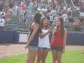 The 3 DeRosa Sisters (Nikki, Samantha, and Joanna) sing the National Anthem at Dutchess Stadium at the renegades game on Sunday, July 27, 2009. WHICH ONE IS WHICH?! Blue-Samantha White-Nikki Red-Joanna LET US KNOW WHAT YOU THINK! :) THANKS EVERYONE!