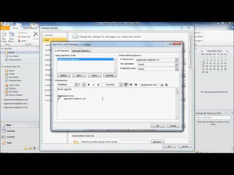 how to provide signature in outlook 2010