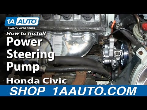 How To Install Replace Power Steering Pump 1996-00 1.6L Honda Civic