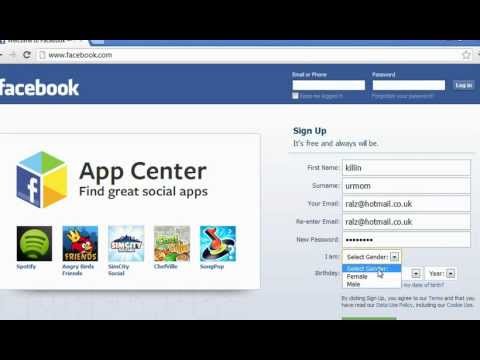 how to sign up at facebook