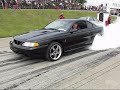 Amazing Ford Mustang burnout and rubber fire in Sanair