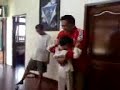 main sepak bola or playing soccer in Tretes, Indonesia