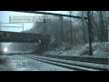 Snowy SEPTA 4149 and NS 17G at Woodbourne, Pennsylvania on 12/5/2009