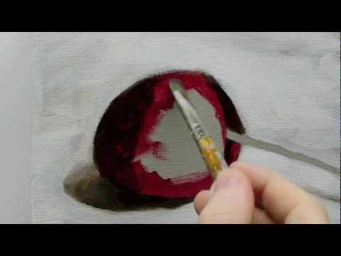 painting cherries - http://www.willkempartschool.com How to paint an acrylic still life painting, step-by-step free video series with professional artist Will Kemp. Part 2b Clic...