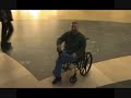 one legged man takes to the mall