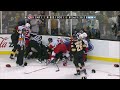 Bruins-Canes fights, near brawl and more 10/3/09 HD