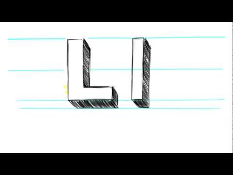 how to draw a lowercase h in 3d