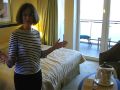 Leaving NY harbor Queen Mary 2: Stateroom Tour
