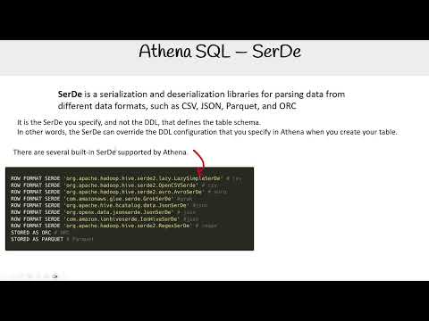 Understanding Athena SQL SerDe for Data Serialization - AWS AI Practitioner AIF-C01