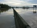 Floodwater covering I-5 in Chehalis, WA