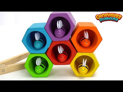 Best Preschool Learning Videos for Kids: Learn Colors and Counting! Toy Bees Beehive Cactus!