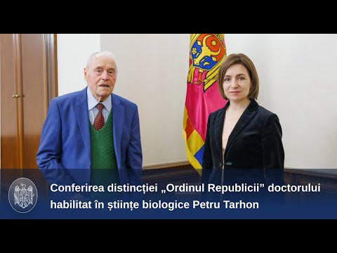  Глава государства наградила доктора хабилитата биологических наук, профессора университара господина Петру Тархона орденом „Ordinul Republicii” 