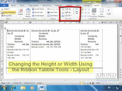 how to adjust row height in word