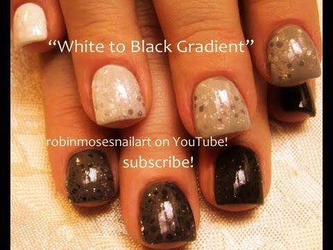 Shades of Grey Ombre Nails