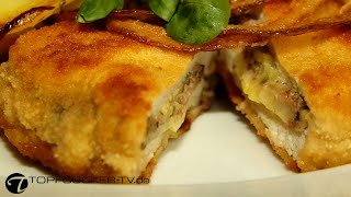Pikant gefülltes Schweinerückensteak mit Zwiebelringen | Rezeptempfehlung Topfgucker-TV