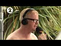 Chris Evans presents his show from a hot tub