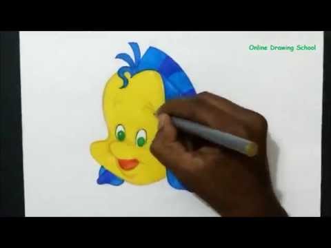 how to draw flounder