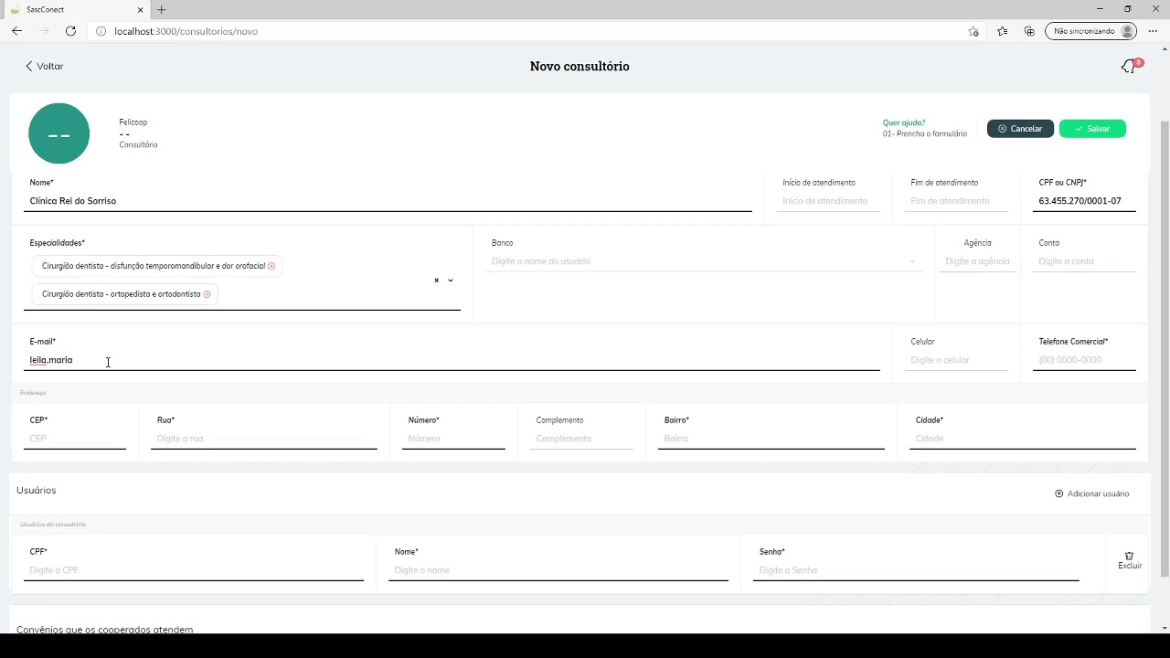 4 - Criando consultorio