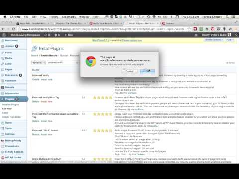 how to verify pinterest on wordpress