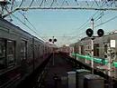 多摩川で４列車が次々と発着！