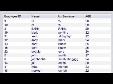 how to fill jtable