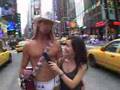 Cute Japanese Girl with Naked Cowboy