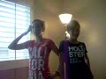 carolinee annd karinii being dooorks!!hahaha
 ? =] peace to the world homiess