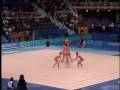 2 balls 3 hoops Greek ensemble rythmics gymnastics Athens 2004