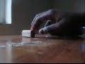 doing finger trix... WITH AN ERASER!!!
